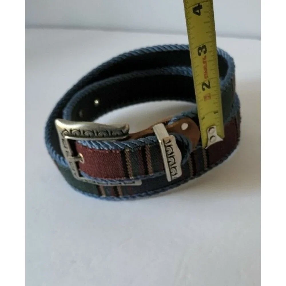 Century Canada Southwestern Belt Aztec Boho Size Small Sz M Silver Hardware Blue